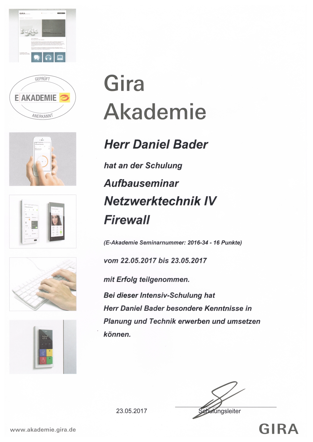 GIRA Aufbauseminar Netzwerktechnik IV Firewall Daniel Bader