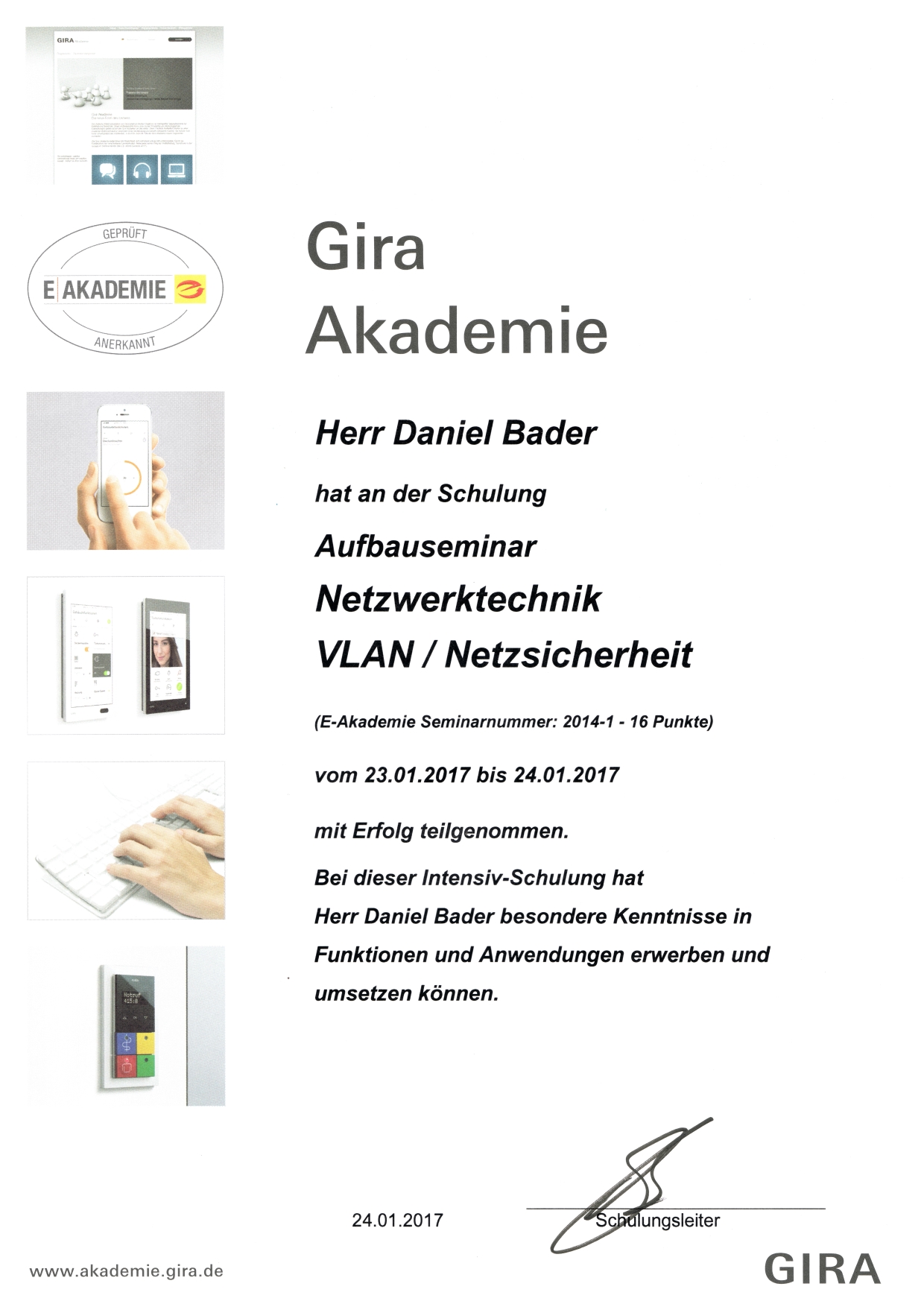 GIRA Aufbauseminar Netzwerksicherheit u. VLAN Daniel Bader
